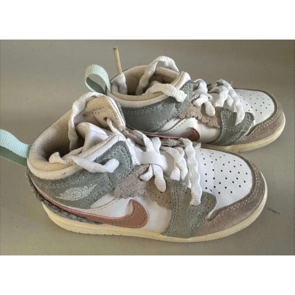 Jordan 1 Mid SE Craft White Sky J Light Olive Toddler DZ5360-100 9C Kids Sneaker